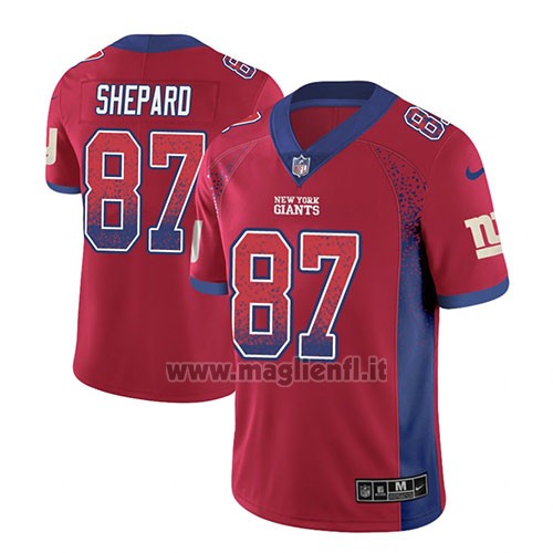 Maglia NFL Limited New York Giants Sterling Shepard Rosso 2018 Rush Drift Fashion